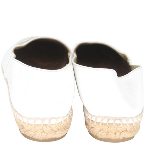 Chanel White Lambskin Patent Leather Espadrille Flats - Picture 4 of 15
